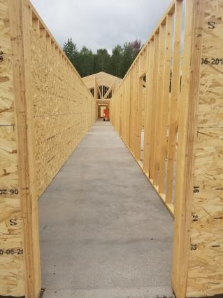 Work is under way in Mountain Iron on the Iron Tykes Daycare - Photo by Shawntel Gruba