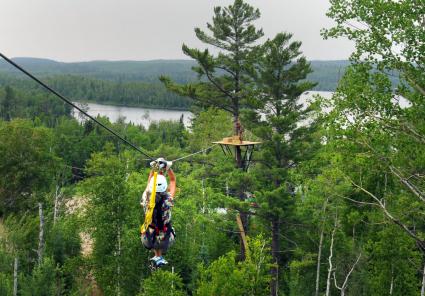 Gunflint Lodge Zip-line tours are a feature of the business. Photo by by Chris Polydoroff Gunflint Lodge Zip-line tours are a feature of the business. Photo by by Chris Polydoroff
