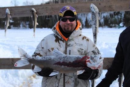 The Trout Derby on West Bearskin yielded some very nice sized trout on Saturday - Photo courtesy of Cook County RidgeRiders