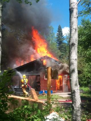 A structure at Adventurous Christians that housed a sauna and office space was destroyed by fire on June 21 Photo courtesy of AC