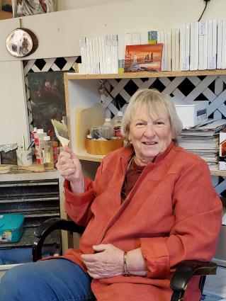 Grand Marais artist Nita Anderson - Photo by Rhonda Silence, Dec. 4, 2021