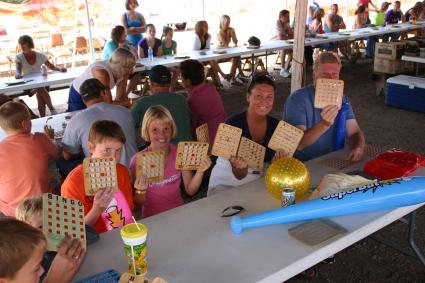 A family enjoying Bingo in the American Legion Bingo tent at a past Fisherman's Picnic - File photo Rhonda Silence