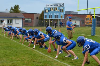 The Vikings warm up before a game on Oct. 1. Submitted photo.