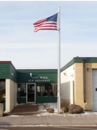 Grand Marais City Hall in winter