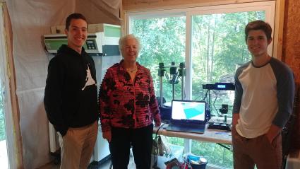 Carolyn Dry with two of the three interns working at her business, Natural Process Design, Inc.