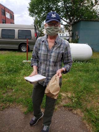 Who is this masked woman? It's Cindy Giles, a Cook County Meals on Wheels delivery person. Submitted photo