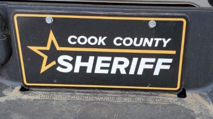 Cook County Sheriff's Office squad car license plate - Photo by Rhonda Silence