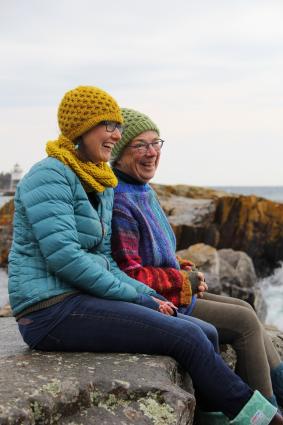 Dappled Fern Fibers' Dorothy Broomall and Mary Ellen Ashcroft. Photo credit - Renee Kinworthy