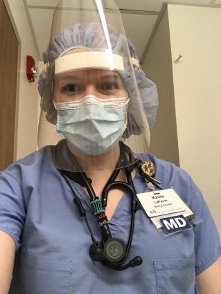 Dr. Karlee LaFavor in COVID-19 protective gear. Submitted photo