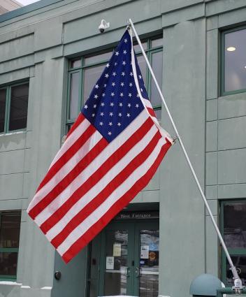 Election 2020 - courthouse flag.  Photo by Rhonda Silence