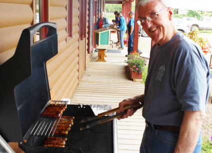 Fred Smith, Wildersmith on the Gunflint, on the grill at the WTIP summer pledge drive