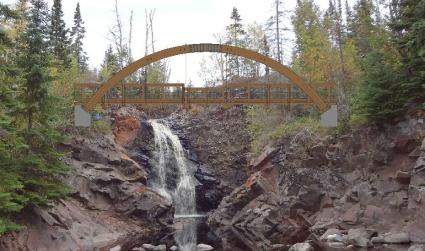 The Gitchi Gami State Trail section from Cutface Creek to Grand Marais will include a bridge like this over the Fall River.