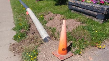 While Grand Marais looks for a solution, an above ground sewer line is in place temporarily 