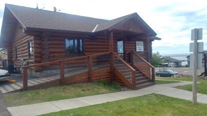 Grand Marais Pharmacy is located on a log building on Highway 61. Photo by Rhonda Silence