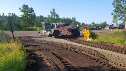 Road construction is under way on Old Highway 61 and Mineral Center Road in Grand Portage - Photo by Bob Deschampe