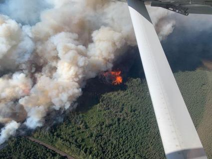 Wildfire burning in Lake County Aug. 16, 2021. Photo courtesy of the US Forest Service