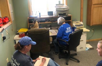 Gunflint Trail evac exercise 2019 - radio communications - Photo courtesy of Cook County Emergency Management