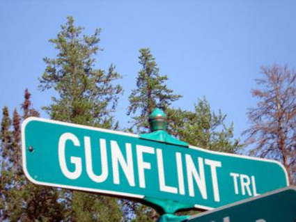 Gunflint Trail sign. WTIP file photo