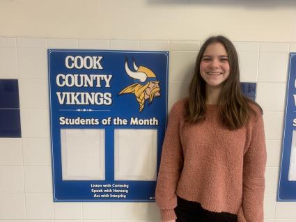 School District 166 Middle School Student of the Month, Hattie C.  - Photo courtesy of ISD 166