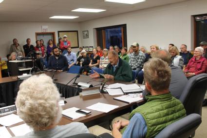 Grand Marais City Hall was crowded with people 