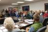 Grand Marais City Hall was crowded with people "speaking for the trees" on October 9. Photo by Rhonda Silence