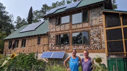 Kent Jones and Nick Vavrichek and their solar panels