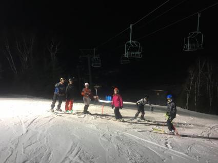 Night skiing practice for the Vikings. Photo courtesy of the team