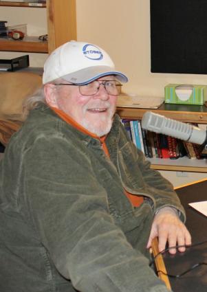 Jay Andersen at the mike during a 2016 pledge drive at WTIP