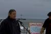 Grand Portage Tribal Council Vice-Chairman John Morrin speaks at the Grand Marais rally / photo Stephan Hoglund