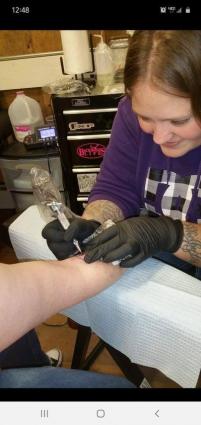 Kat's Tats - Katie Bissell, or Kat, at work. Submitted photo