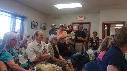 City Hall was crowded with citizens concerned about removal of the trees on Highway 61 for road reconstruction. Photo R. Silence