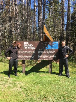 Border lakes paddlers Matthew Peterson (left) and Peter Wagner after an epic journey. Submitted photo