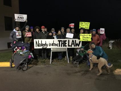 Approximately 30 people attended the rally outside the courthouse Nov. 8. Photo courtesy of Tom Christansen