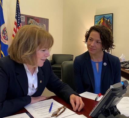 Senator Tina Smith (left) and Duluth Mayor Emily Larson together in Washington D.C. Submitted photo