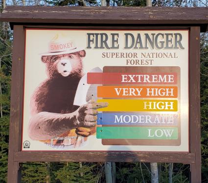 Smokey the Bear is pointing out that fire danger is HIGH. Photo by Rhonda Silence