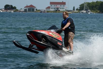 Grand Marais snowmobile water skipper Connor Ingram - Photo by Bruce Johnson Photography