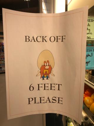 Social distancing sign at a local grocery store. Submitted photo