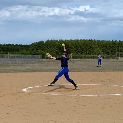Sophomore Katie Peck on the mound for the Vikings vs. Nighthawks. Photo by Annalisa Peck Sophomore Katie Peck on the mound for the Vikings vs. Nighthawks. Photo by Annalisa Peck