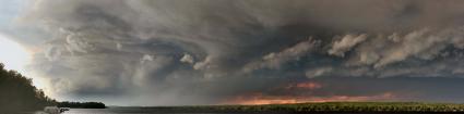 Storms Clouds and Smoke over Devil Track Lake yesterday by Don Davison