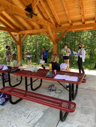 Summer Theater Camp was held outdoors this year - Photo courtesy of the Grand Marais Playhouse