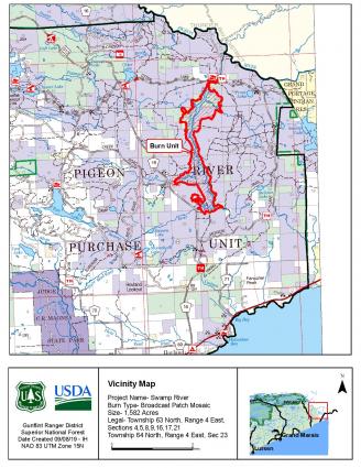 The USFS will be conducting a mosaic pattern burn in the Arrowhead Trail area through the end of May. Image courtesy of USFS