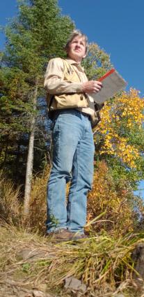 Geologist Terry Boerboom of the Minnesota Geological Survey does field research in Cook County. Submitted photo