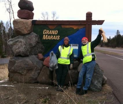 The Cook County Whole Foods Co-op is one of the North Shore's dedicated highway cleanup teams. Photo courtesy of the Co-op