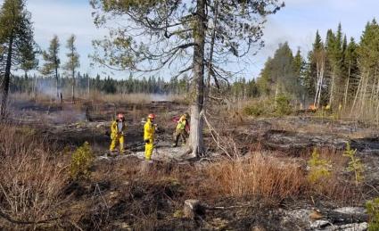 The Isabella fire burned six acres on May 5, 2020. Photo courtesy of Finland Fire Department