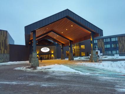 The new covered, drive-up casino entrance