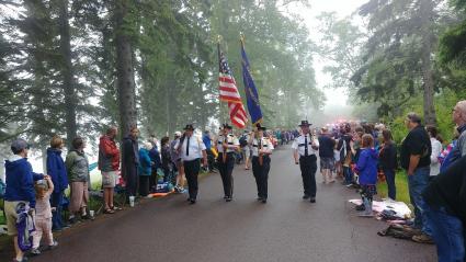 The American Legion Post 413 Honor Guard led the Independence Day parade in Tofte