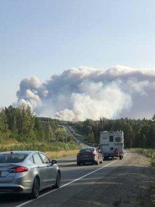 A photo of the McKinley Fire between Talkeetna and Willow, Alaska. Photo by Katie Writer from KTNA radio