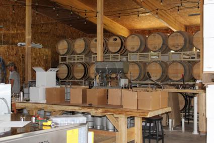 Wine barrels inside the North Shore Winery. Photo by Maggie Friedrichs