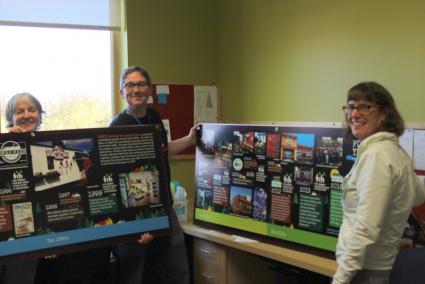 Barb LaVigne, Andrew Ashcroft and Jennifer Stoltz prepare for the 40th celebration. Photo by Joe Friedrichs