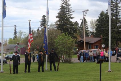 The Color Guard prepares before the Memorial Day ceremony in Grand Marais. All photos by Joe Friedrichs